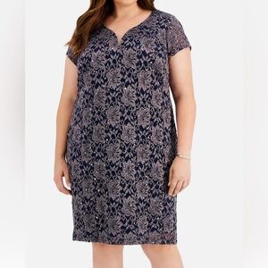 Women’s Formal Dress Plus Size 22W Connected Apparel Short Sleeve Cocktail Gown